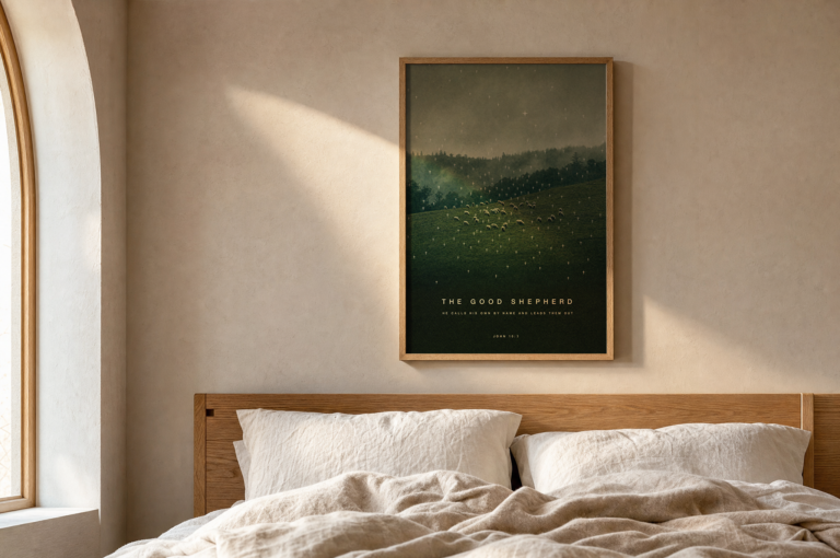 The Good Shepherd Poster, John 10:3 — alternate view