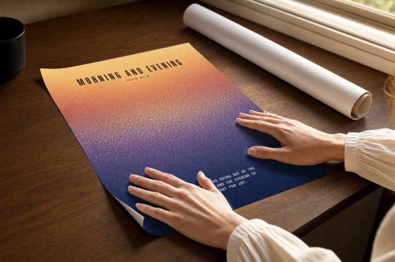 Morning and Evening Poster, Psalm 65:8 — alternate view