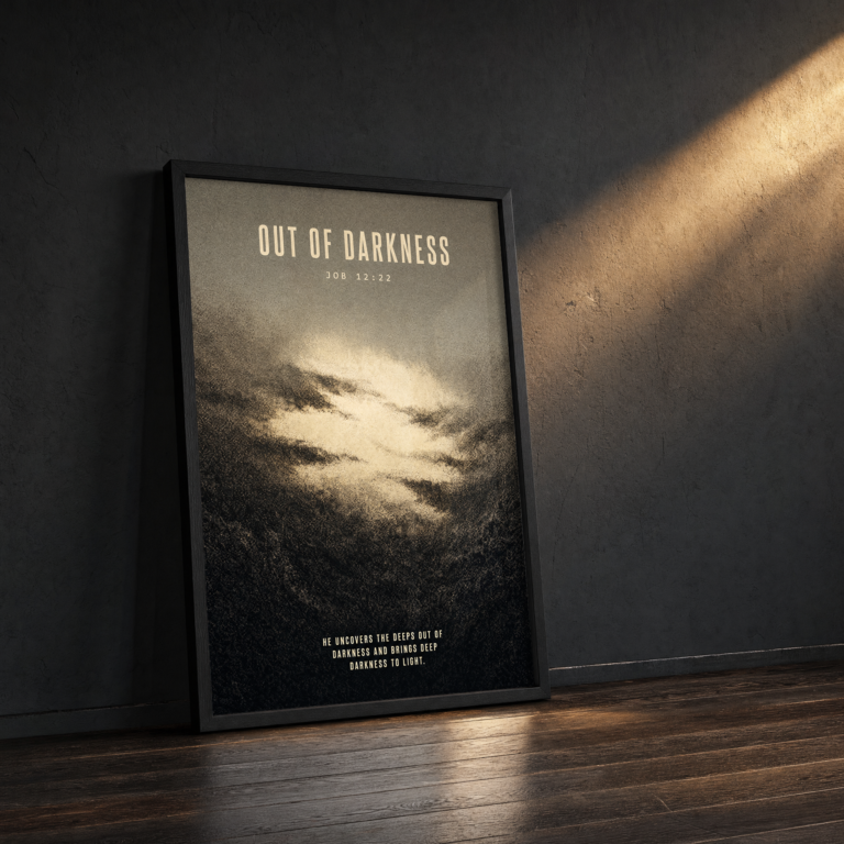 Out of Darkness Poster, Job 12:22 — alternate view