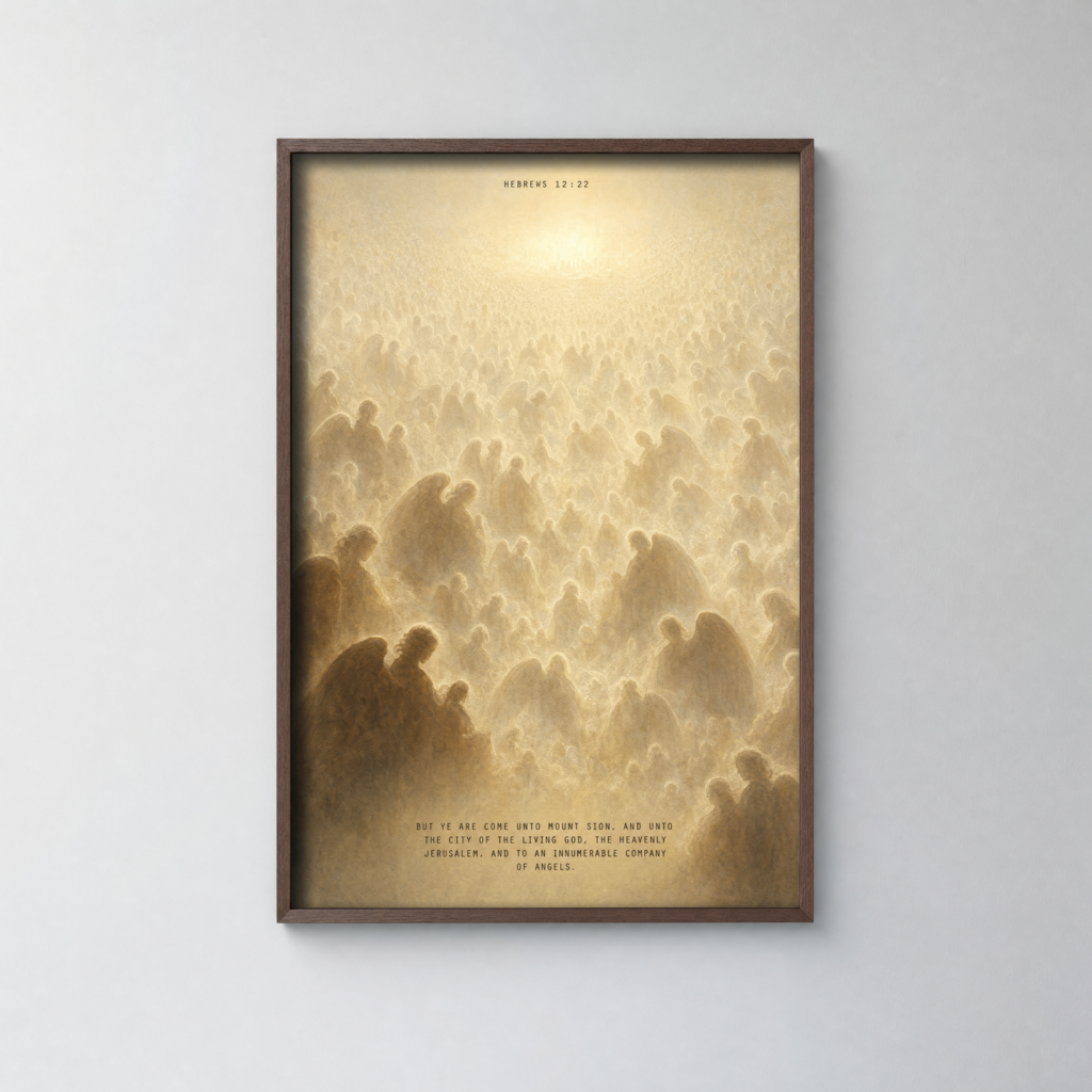 Innumerable Company Christian Poster | Hebrews 12:22 KJV Scripture Wall Art | Bold Statement Print