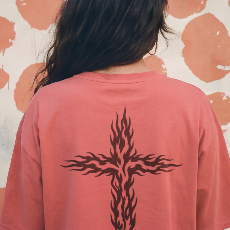 Jesus Flame Cross T-Shirt — alternate view